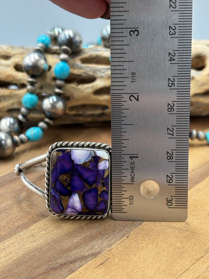Lavender Dahlia #96-44 Cuff by Augustine Largo, Navajo