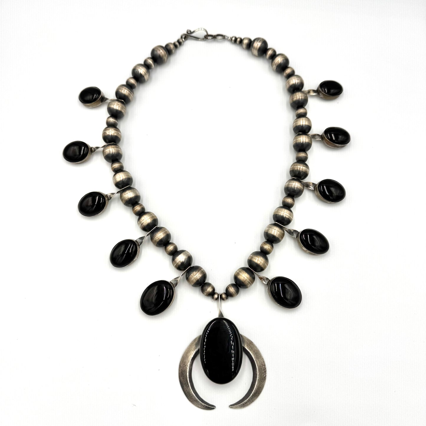Black Onyx Statement Necklace by Chimney Butte, Navajo