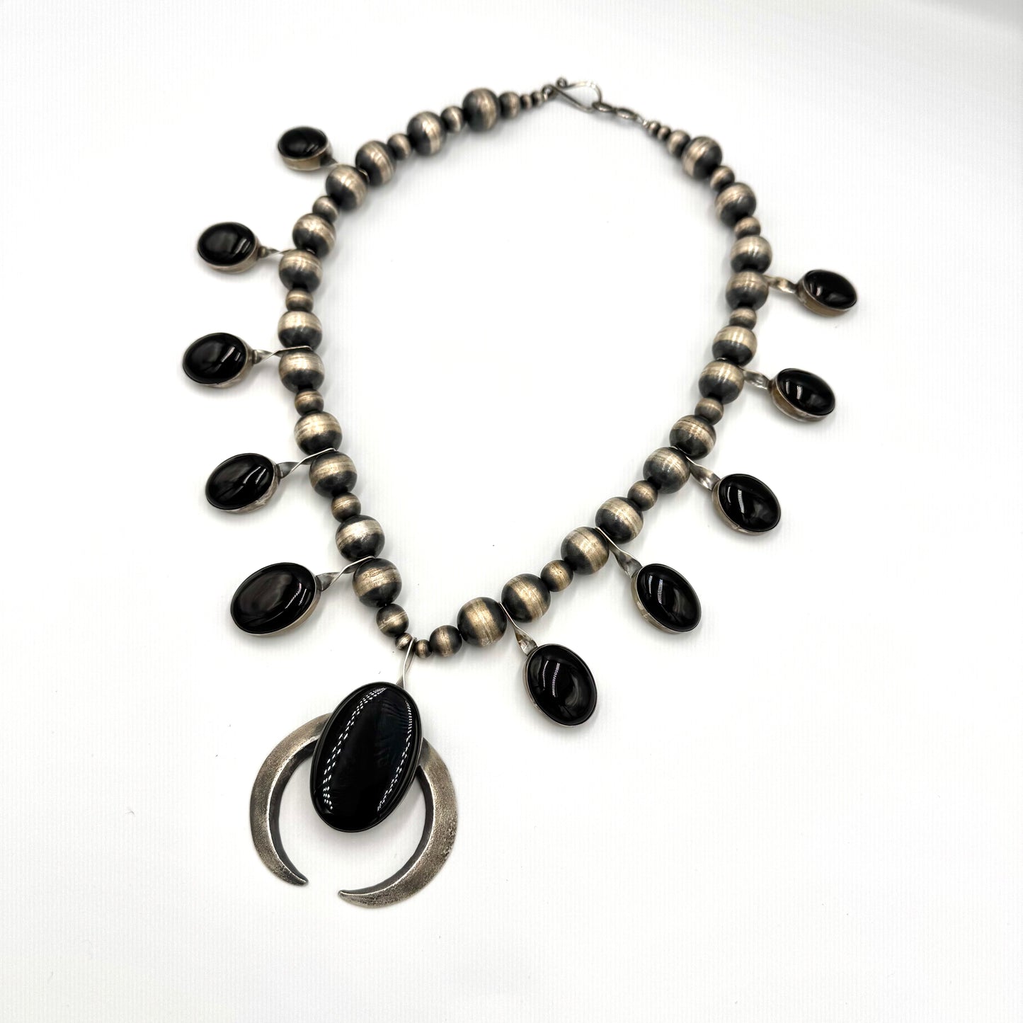 Black Onyx Statement Necklace by Chimney Butte, Navajo