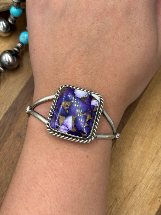 Lavender Dahlia #96-44 Cuff by Augustine Largo, Navajo