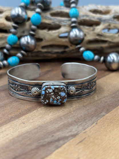 Golden Hills #96-42 Cuff by Jeff Largo, Navajo