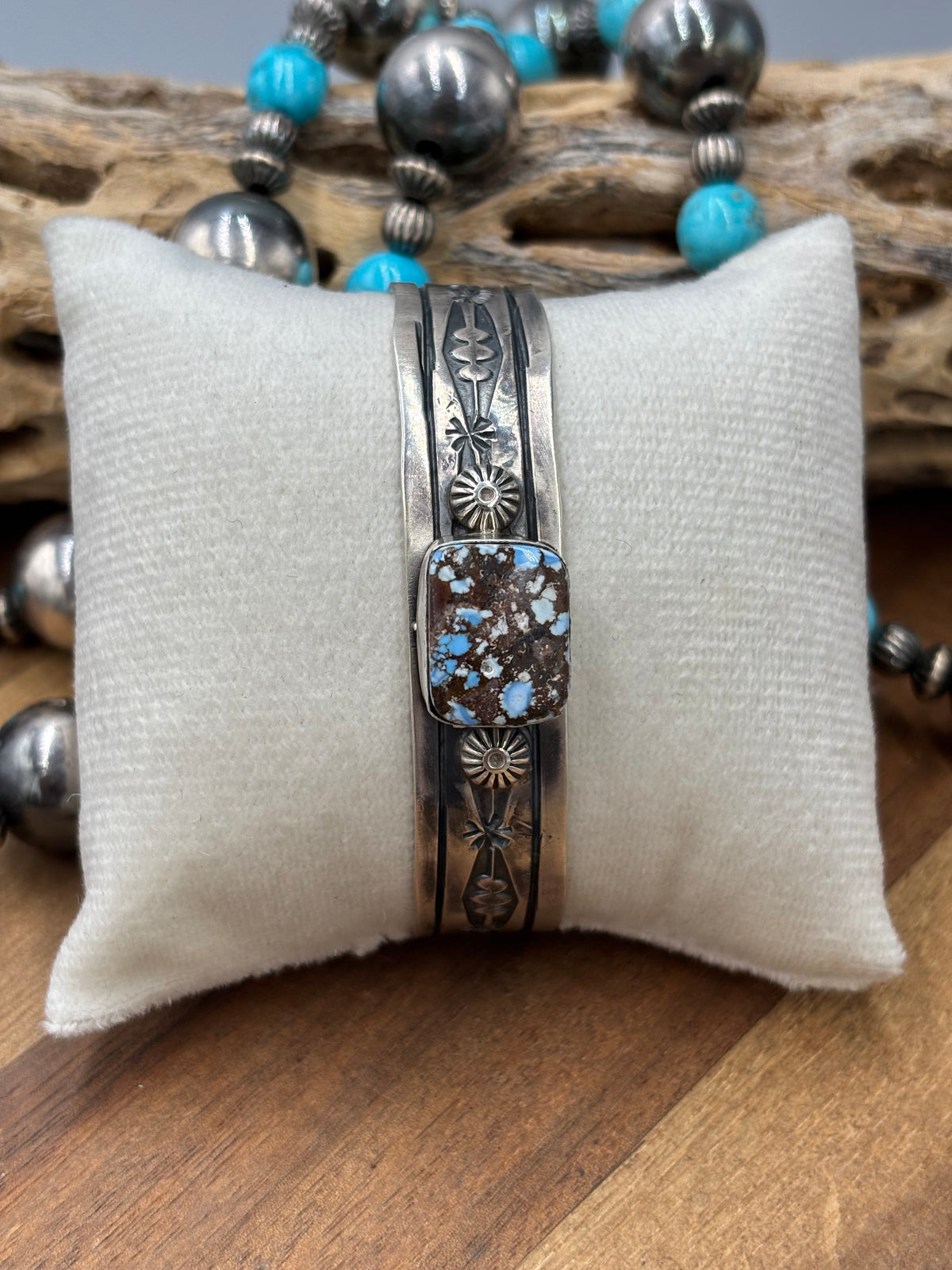 Golden Hills #96-42 Cuff by Jeff Largo, Navajo