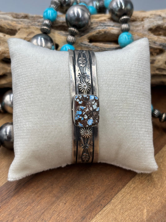 Golden Hills #96-42 Cuff by Jeff Largo, Navajo