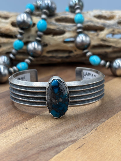 Morenci Turquoise #96-41 Cuff by R Chee, Navajo