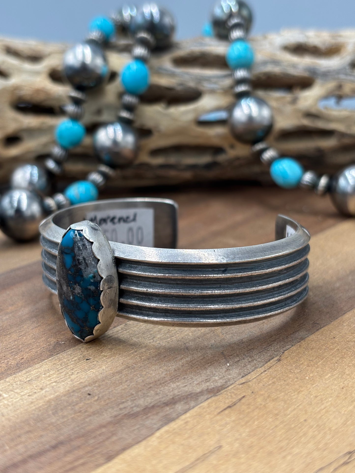 Morenci Turquoise #96-41 Cuff by R Chee, Navajo