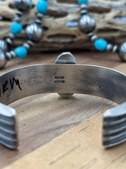Morenci Turquoise #96-41 Cuff by R Chee, Navajo