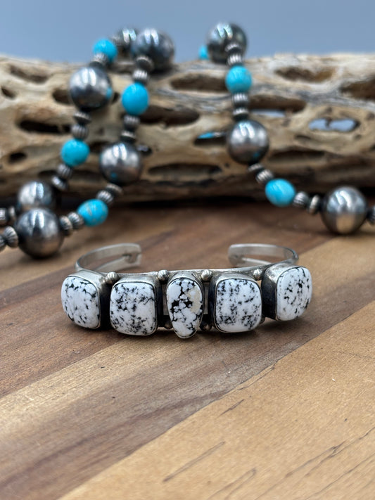 White Buffalo #96-39 Cuff by Augustine Largo, Navajo