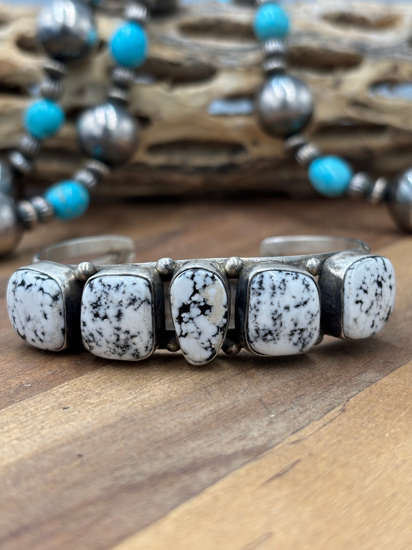 White Buffalo #96-39 Cuff by Augustine Largo, Navajo