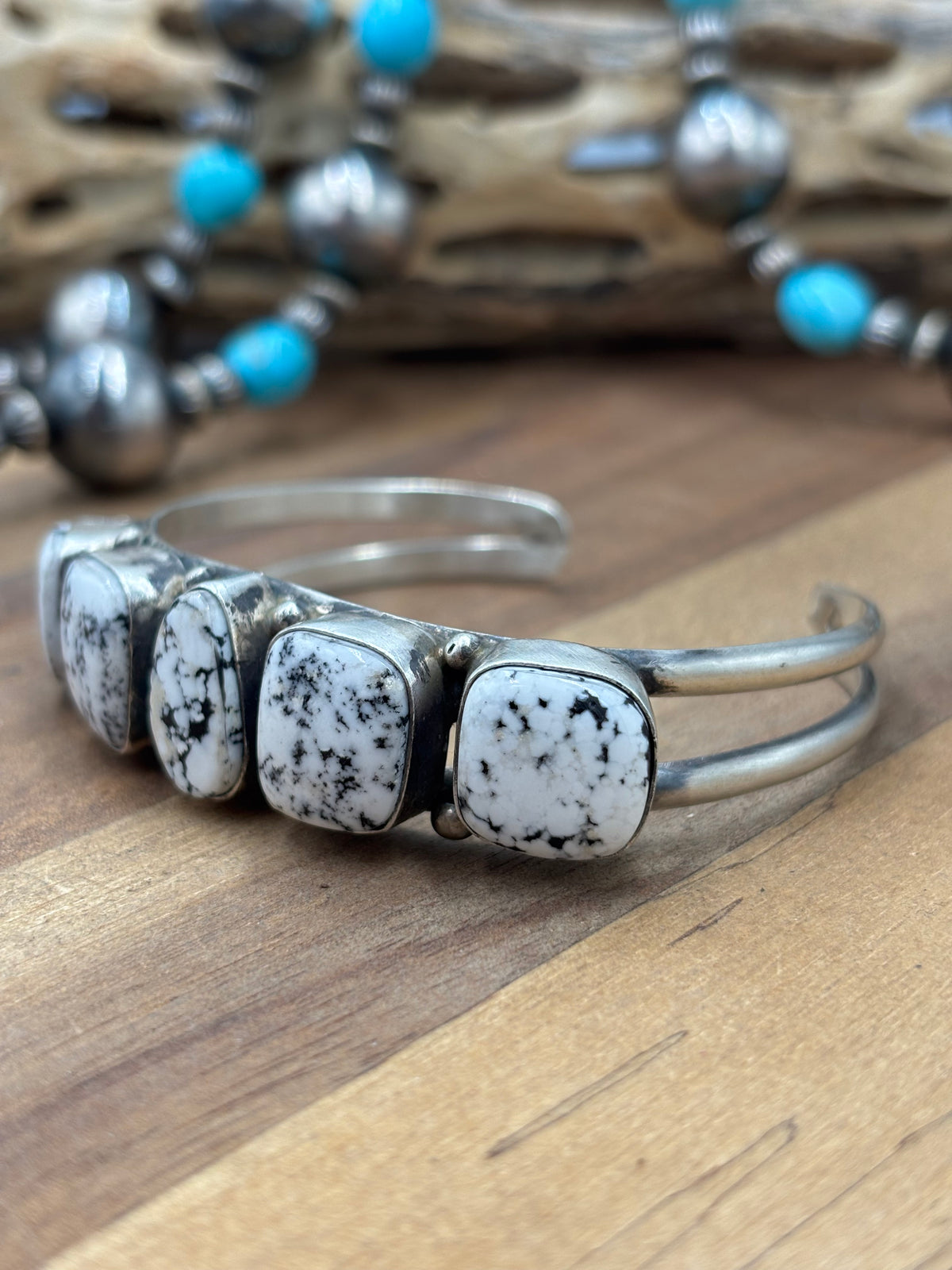 White Buffalo #96-39 Cuff by Augustine Largo, Navajo