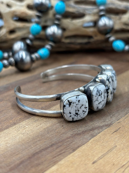 White Buffalo #96-39 Cuff by Augustine Largo, Navajo
