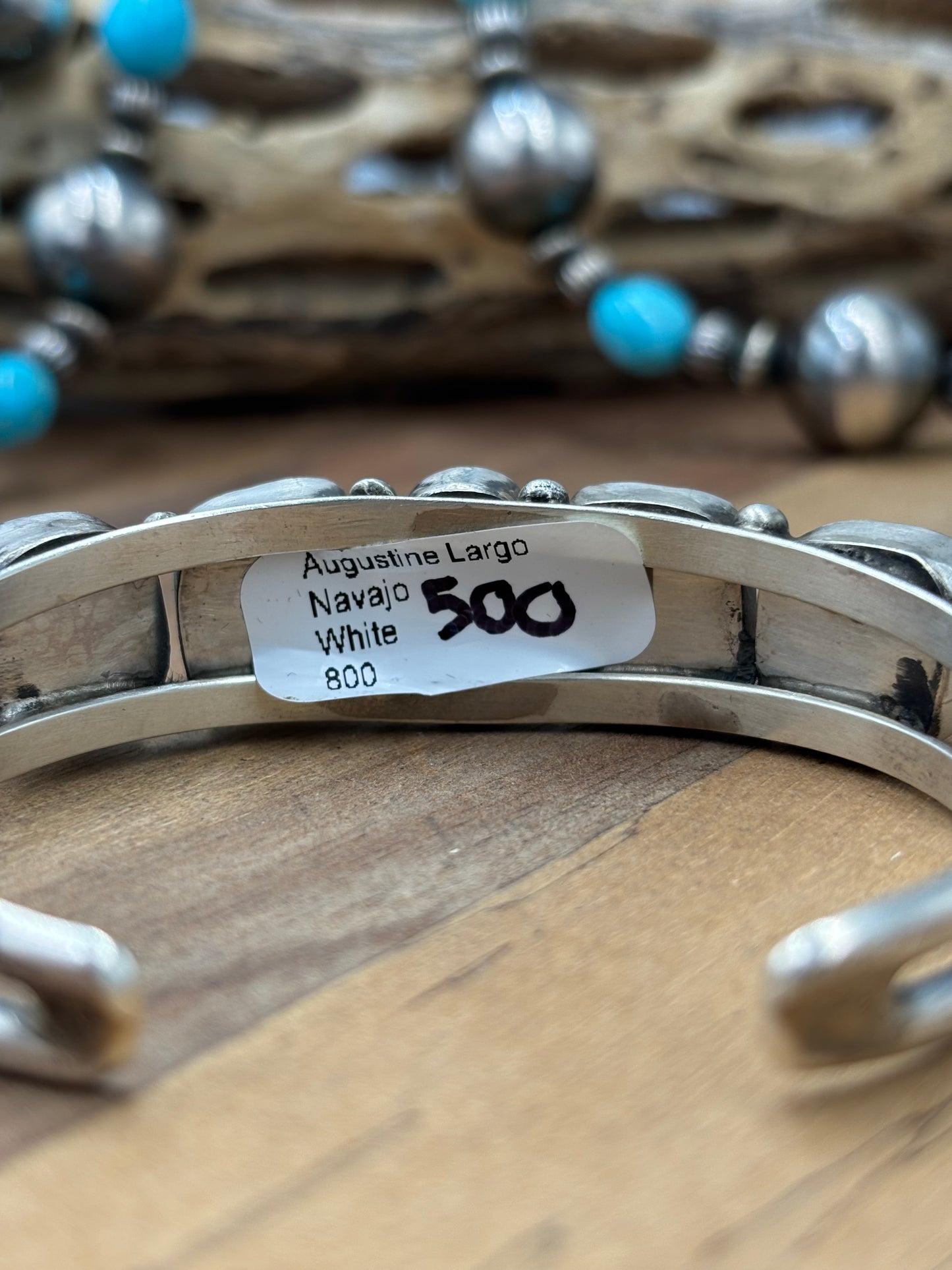 White Buffalo #96-39 Cuff by Augustine Largo, Navajo