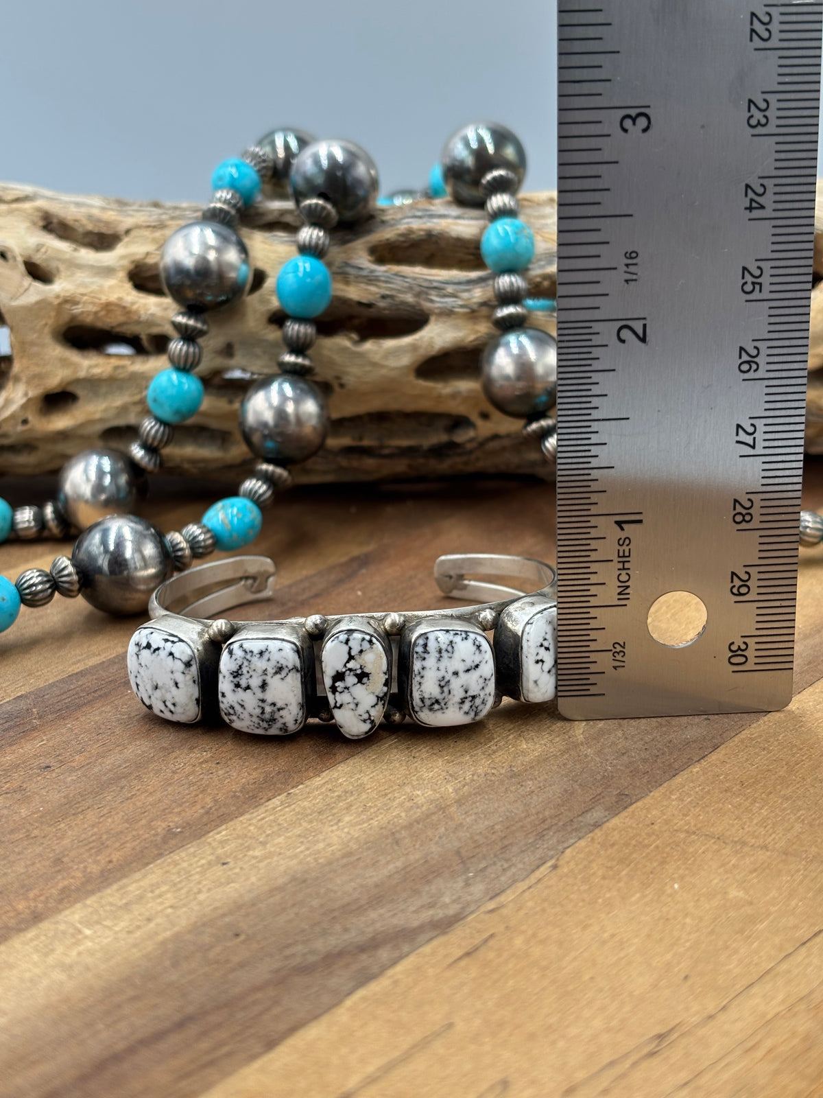 White Buffalo #96-39 Cuff by Augustine Largo, Navajo