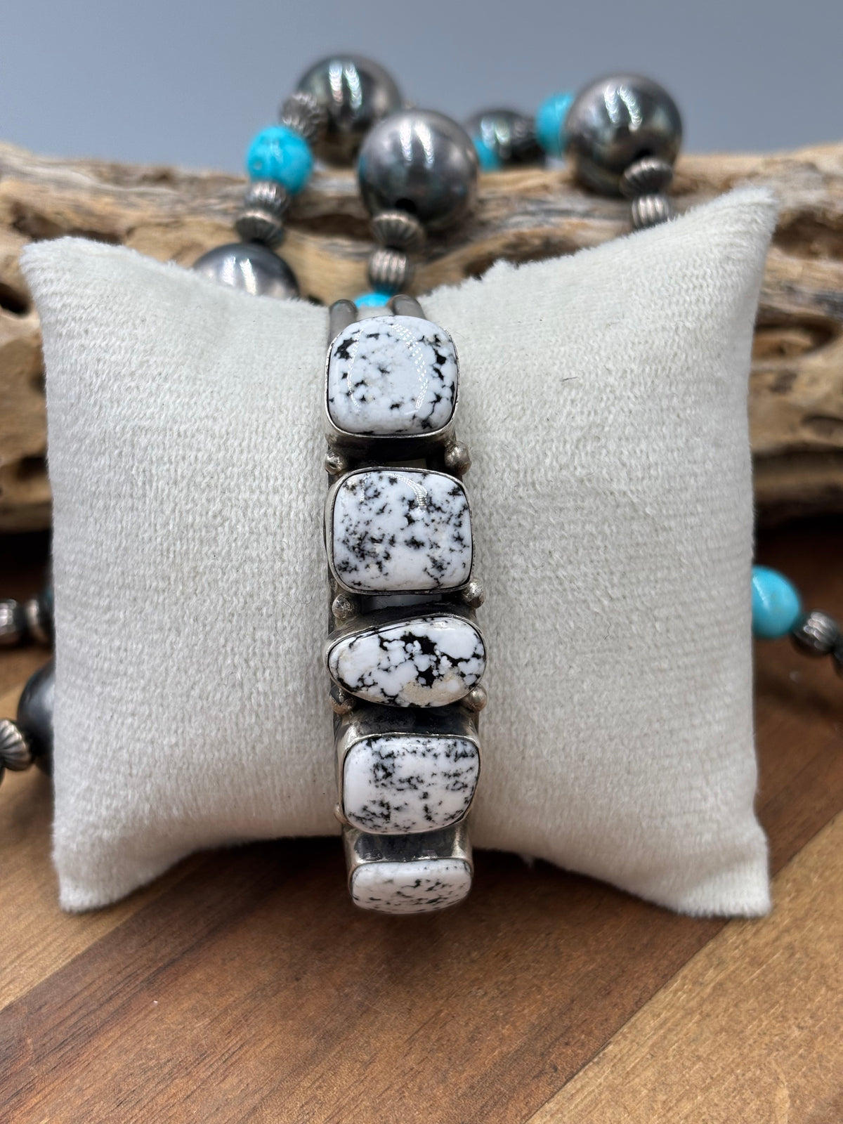 White Buffalo #96-39 Cuff by Augustine Largo, Navajo