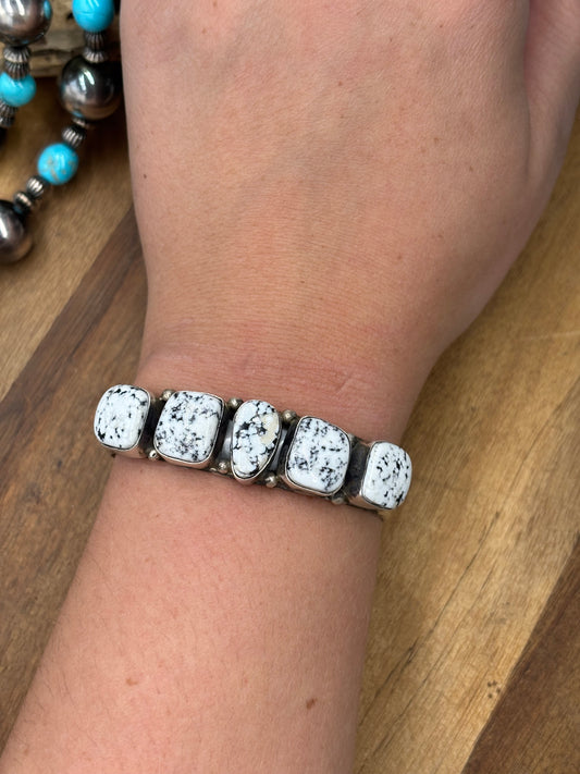 White Buffalo #96-39 Cuff by Augustine Largo, Navajo