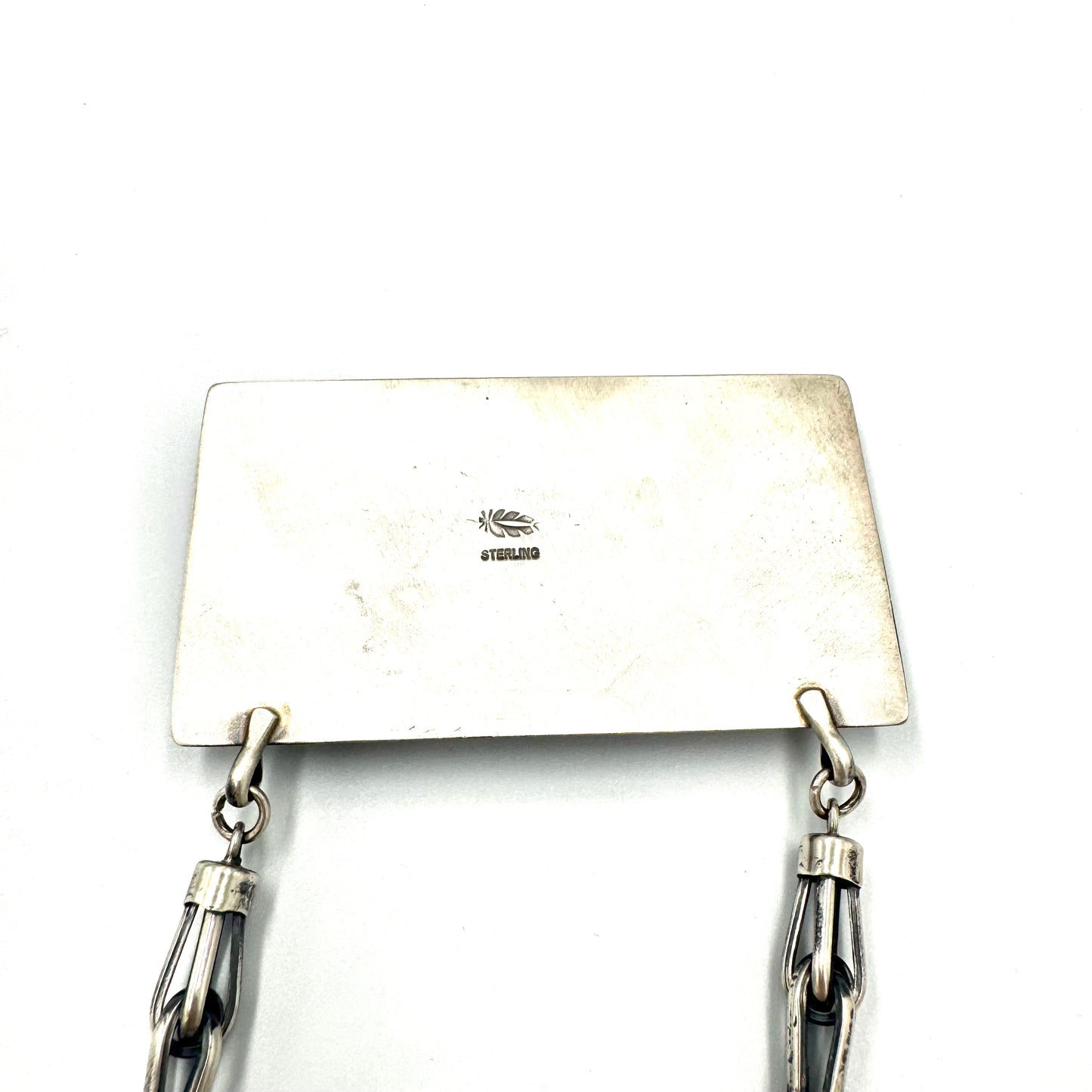 81/4 " Drop Phosphosiderite Bar Necklace By Terrel Nez Sr., Navajo