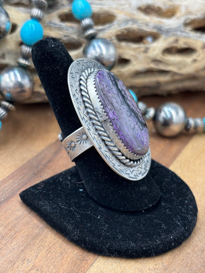 Sugulite #96-30 Adjustable Ring by Jeff Largo, Navajo