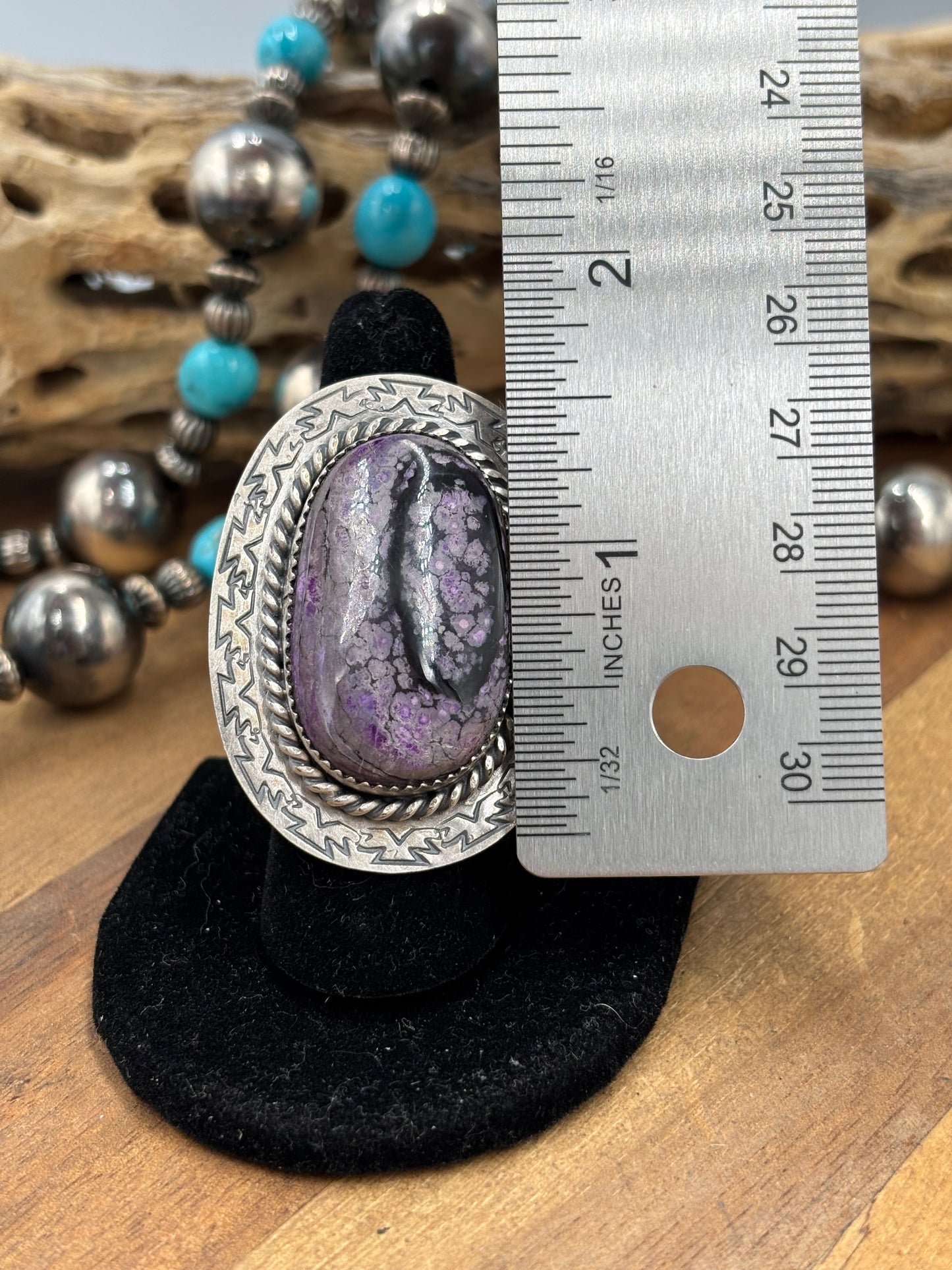 Sugulite #96-30 Adjustable Ring by Jeff Largo, Navajo