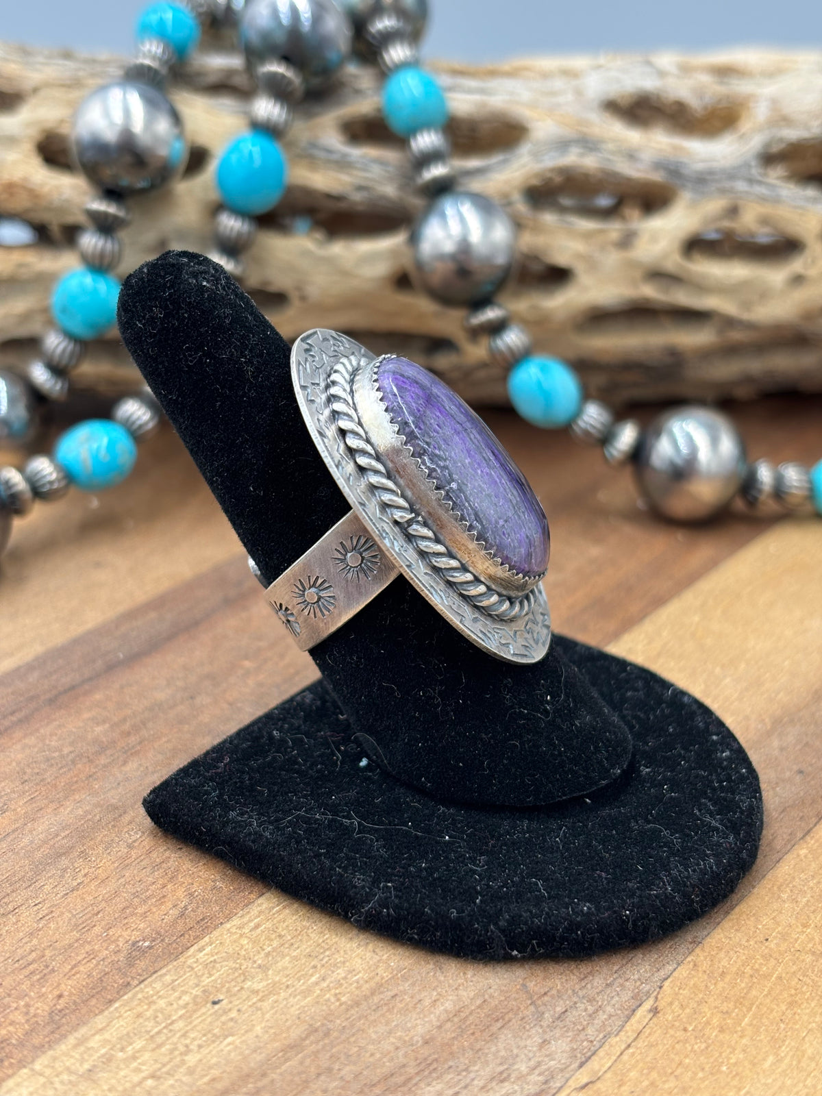 Sugulite #96-29 Adjustable Ring by Jeff Largo, Navajo
