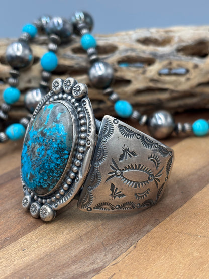 Turquoise #96-24 Cuff by Delbert Secatero, Navajo