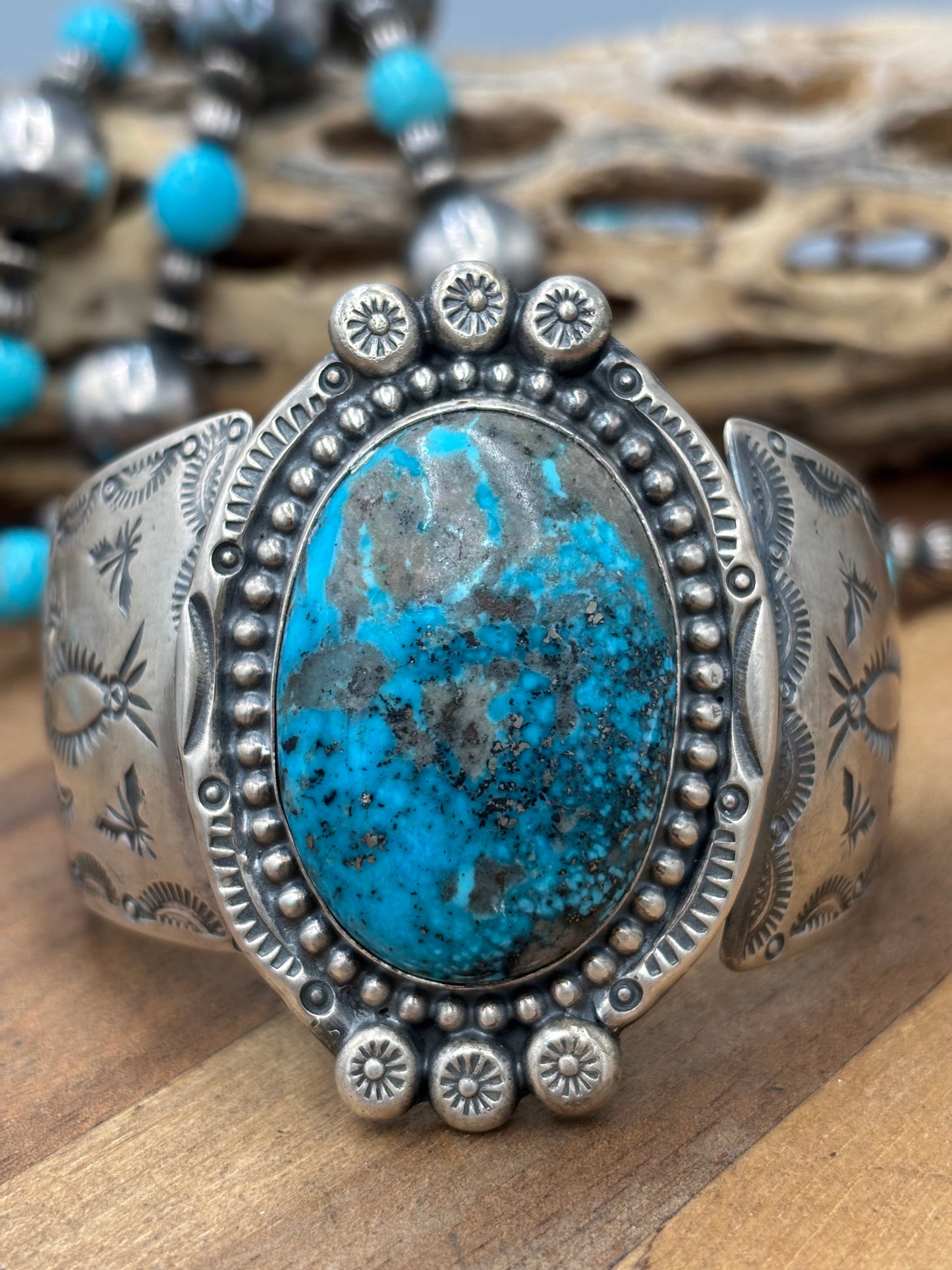Turquoise #96-24 Cuff by Delbert Secatero, Navajo