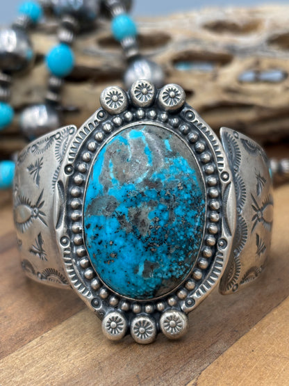 Turquoise #96-24 Cuff by Delbert Secatero, Navajo