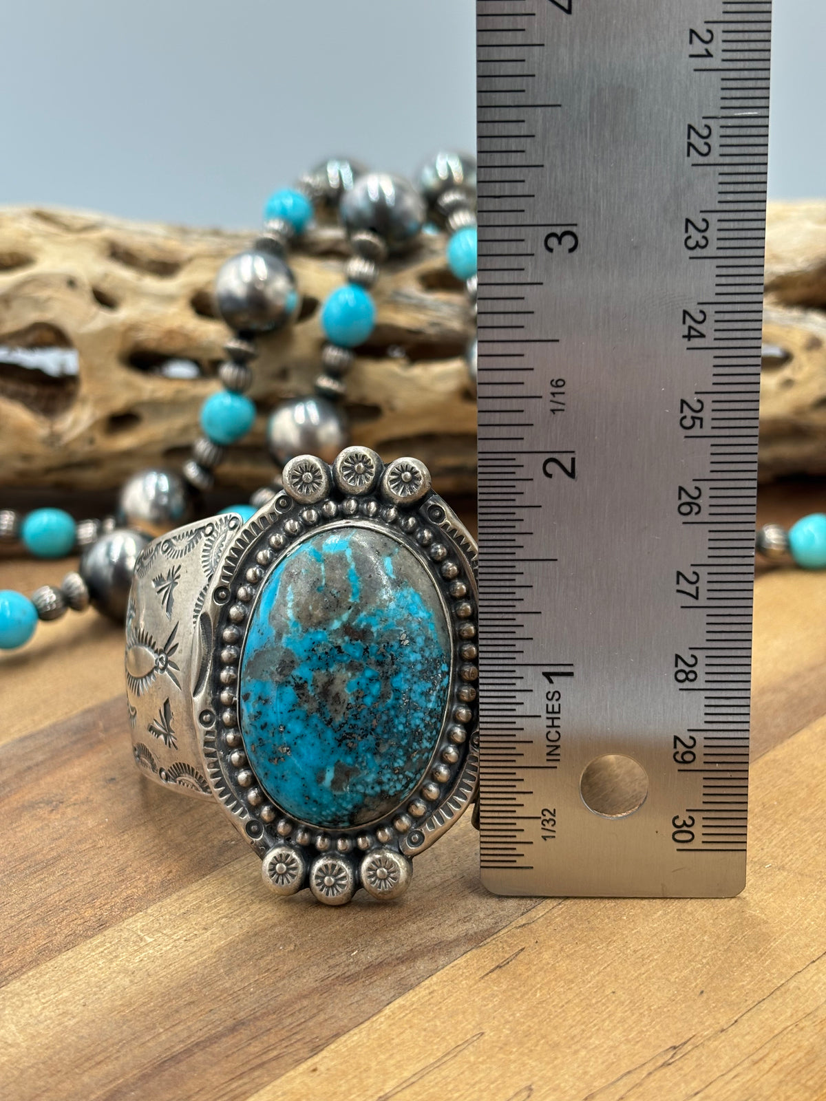 Turquoise #96-24 Cuff by Delbert Secatero, Navajo