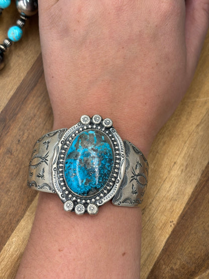 Turquoise #96-24 Cuff by Delbert Secatero, Navajo