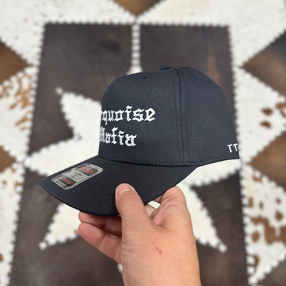 Turquoise Mafia Black Embroidered Snapback Trucker Hat