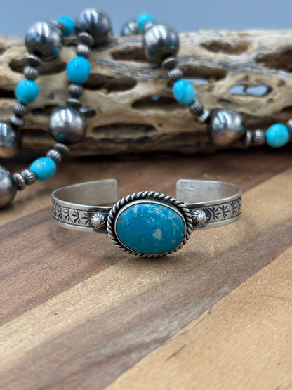 Kingman #96-21 Cuff by Rick Enriquez, Navajo