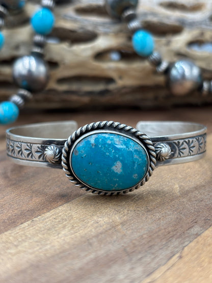Kingman #96-21 Cuff by Rick Enriquez, Navajo