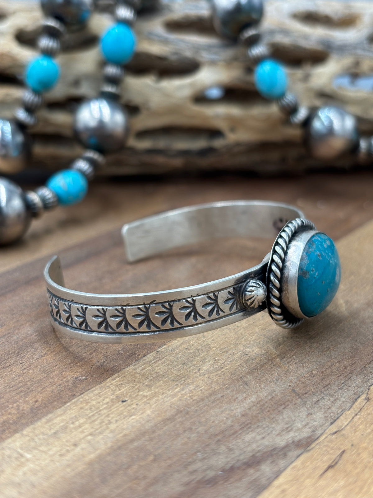 Kingman #96-21 Cuff by Rick Enriquez, Navajo