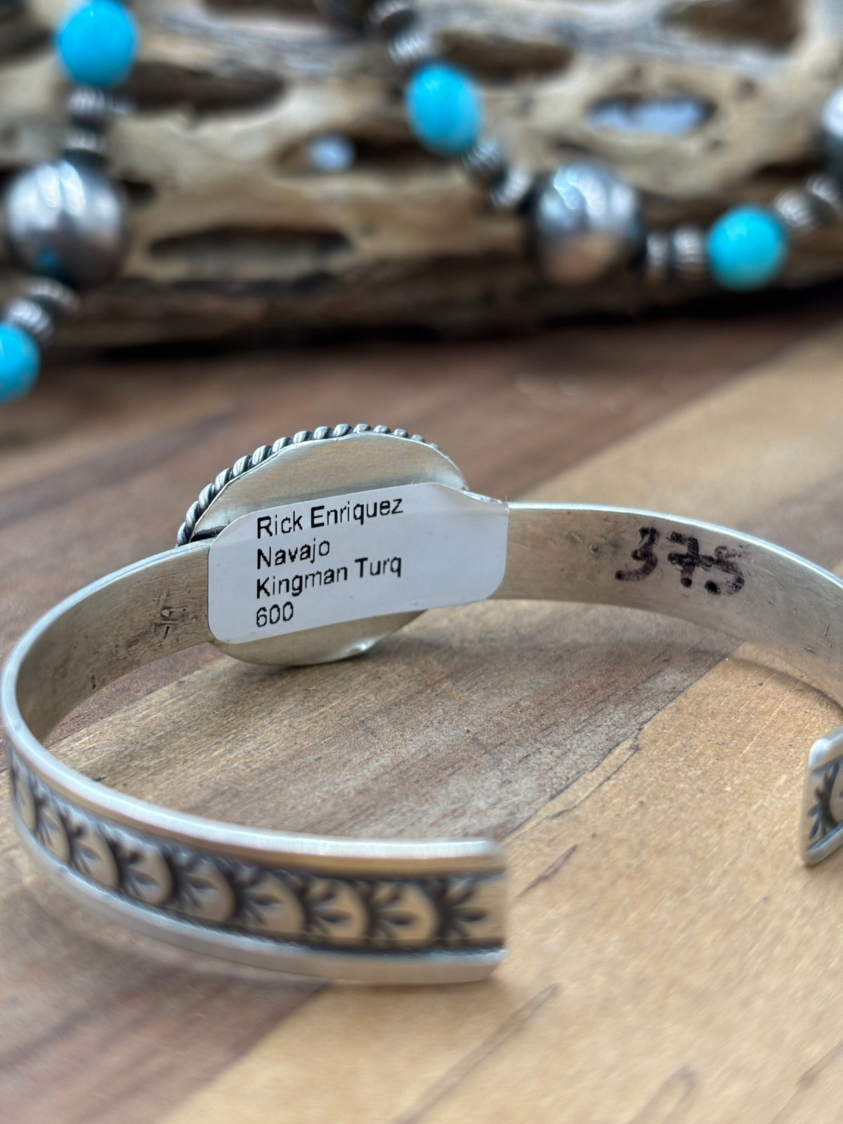 Kingman #96-21 Cuff by Rick Enriquez, Navajo
