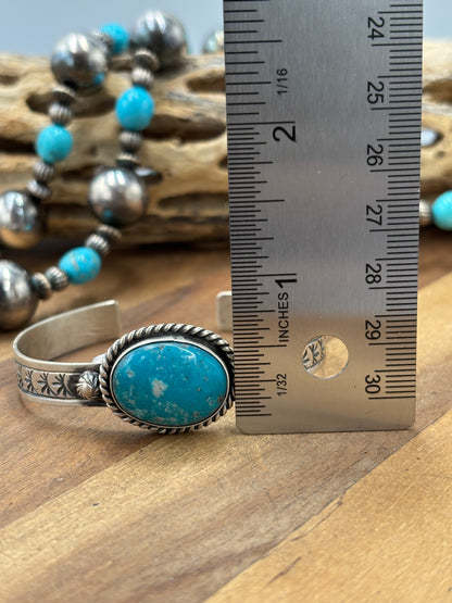 Kingman #96-21 Cuff by Rick Enriquez, Navajo