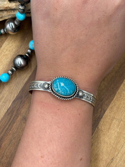Kingman #96-21 Cuff by Rick Enriquez, Navajo