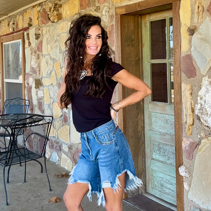 Outlaw Cutoff Denim Shorts