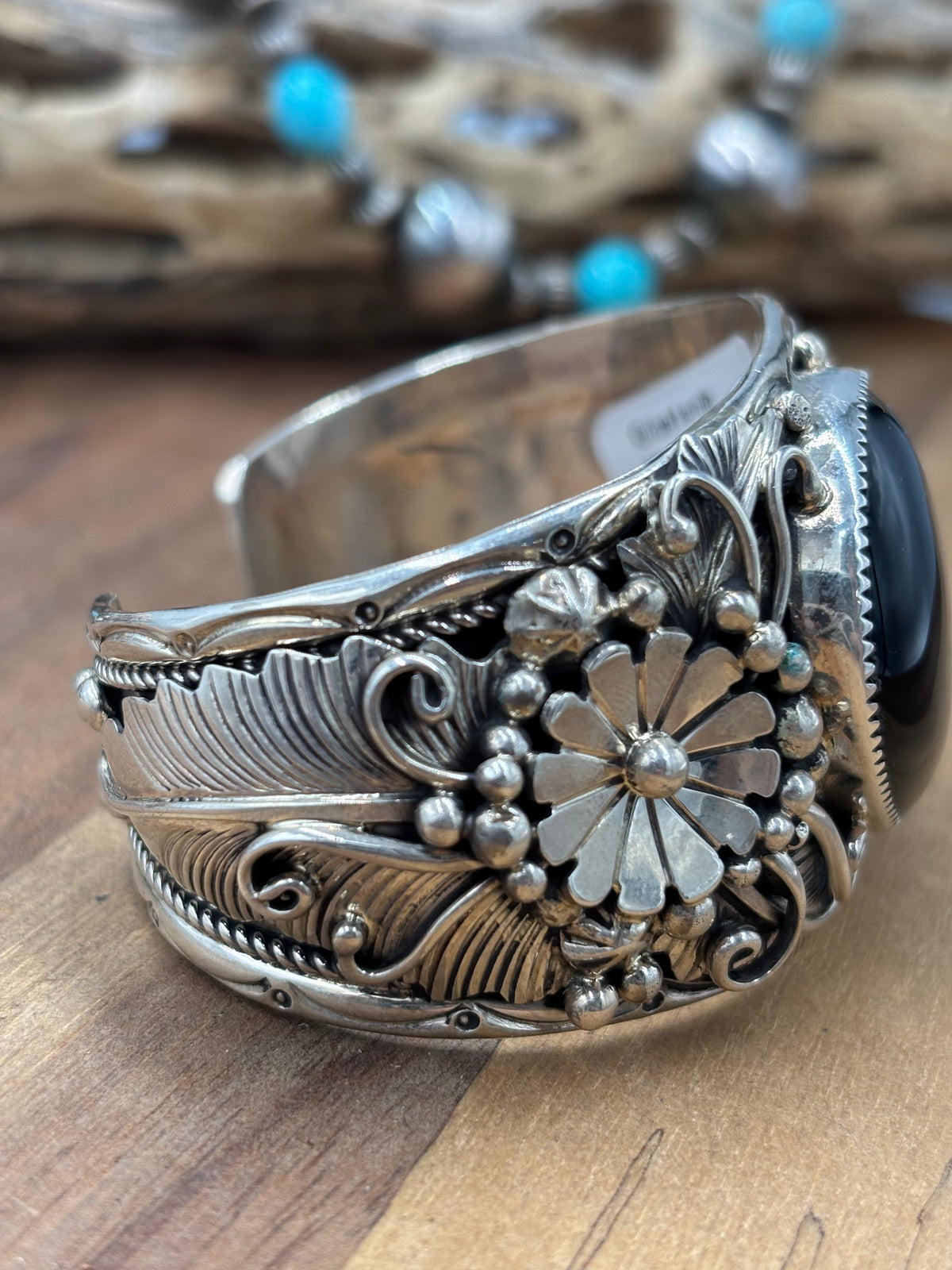 Black Onyx #96-15 Cuff by Gilbert Smith, Navajo