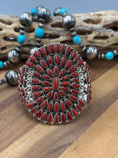 Coral #96-14 Cuff by Justina Wilson, Navajo