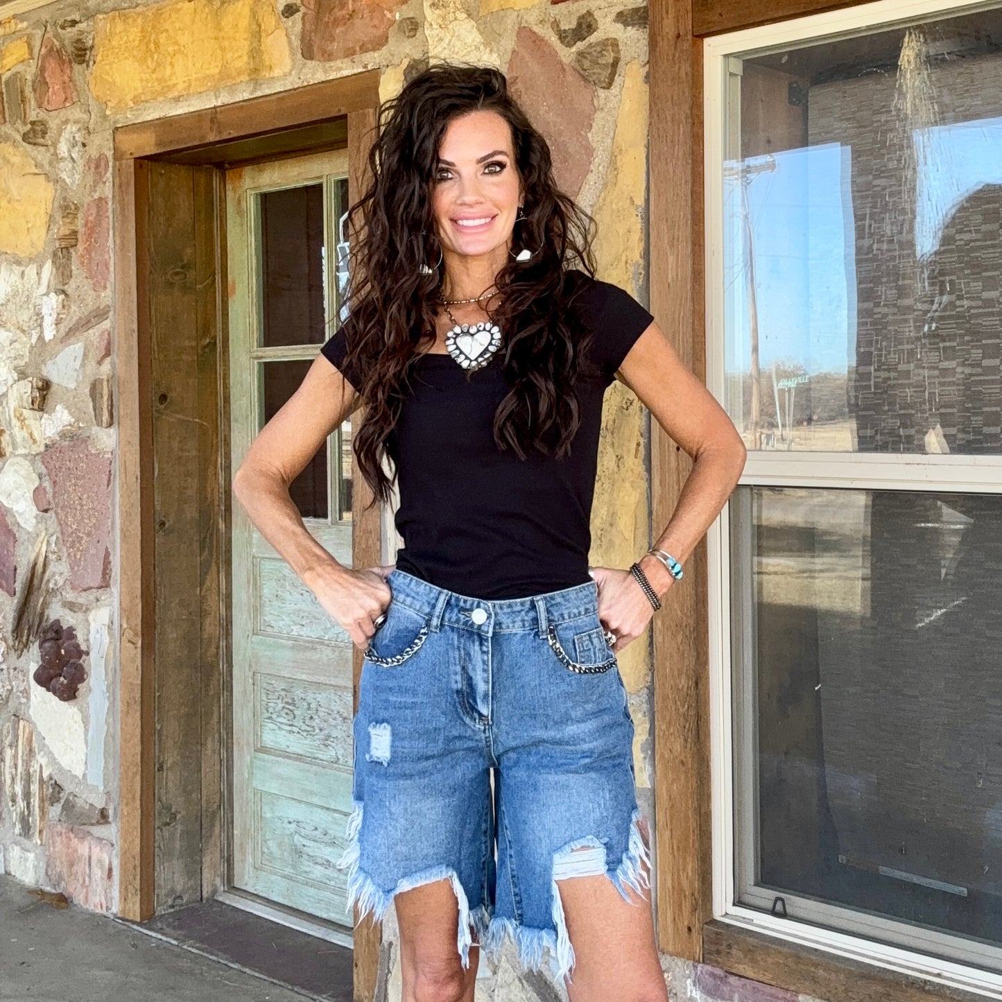 Outlaw Cutoff Denim Shorts