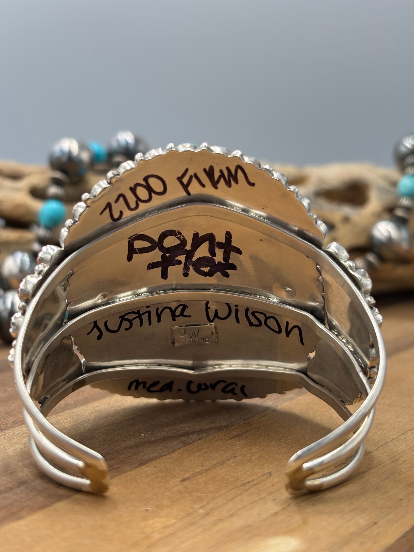 Coral #96-14 Cuff by Justina Wilson, Navajo