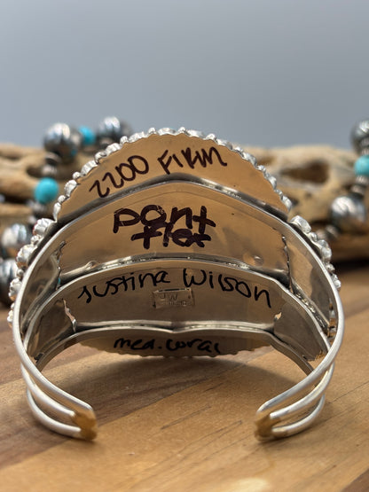 Coral #96-14 Cuff by Justina Wilson, Navajo