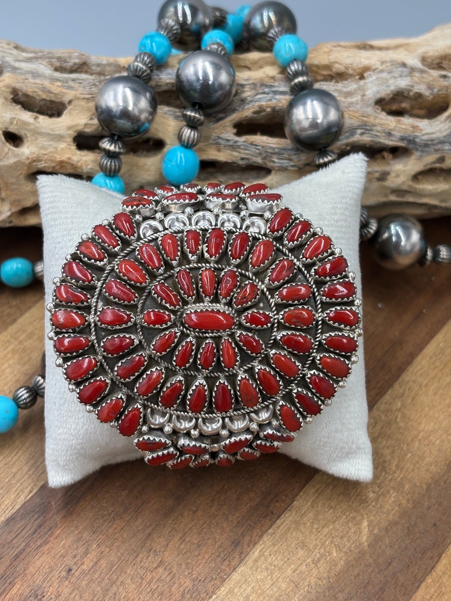 Coral #96-14 Cuff by Justina Wilson, Navajo