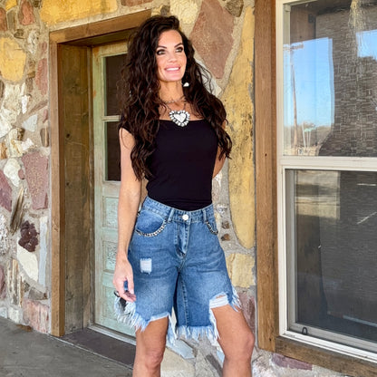 Outlaw Cutoff Denim Shorts