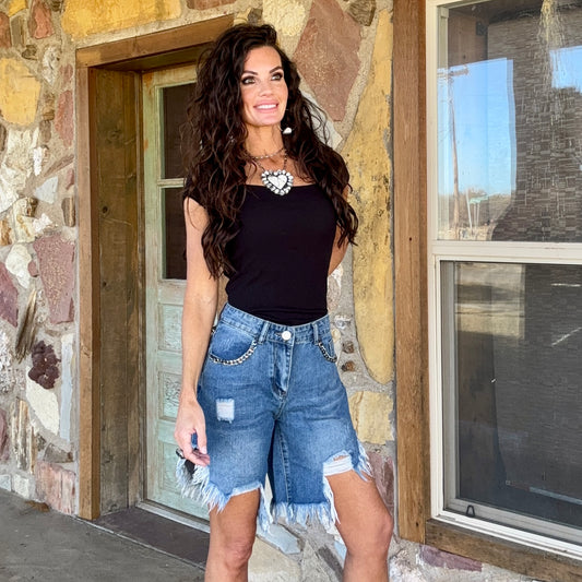 Outlaw Cutoff Denim Shorts