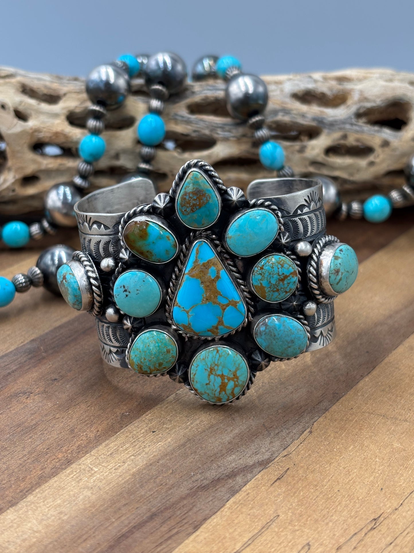 Kingman Turquoise #96-12 Cuff by Rick Enriquez X Donovan Skeet, Navajo