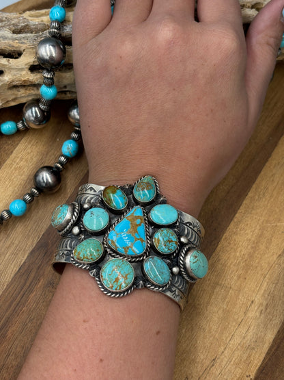 Kingman Turquoise #96-12 Cuff by Rick Enriquez X Donovan Skeet, Navajo