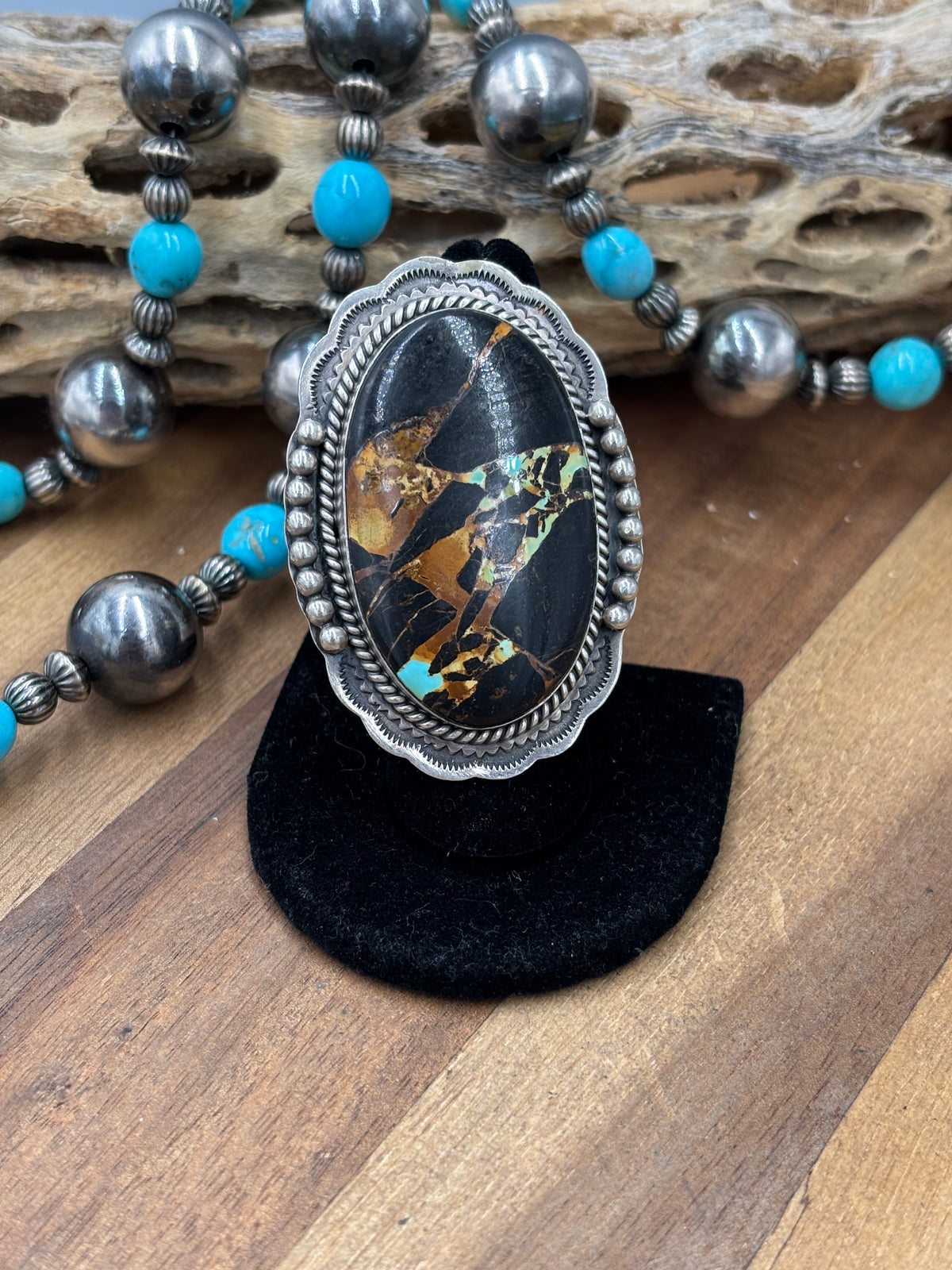 Blackjack #96-5 Adjustable Ring by Gilbert Platero, Navajo