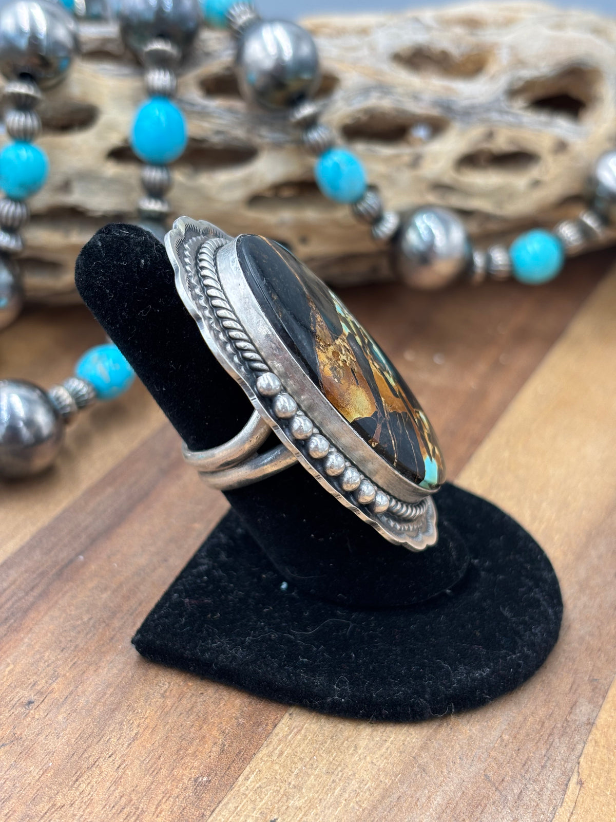 Blackjack #96-5 Adjustable Ring by Gilbert Platero, Navajo