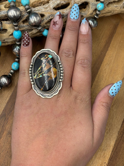Blackjack #96-5 Adjustable Ring by Gilbert Platero, Navajo