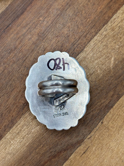 Blackjack #96-4 Adjustable Ring by Gilbert Platero, Navajo
