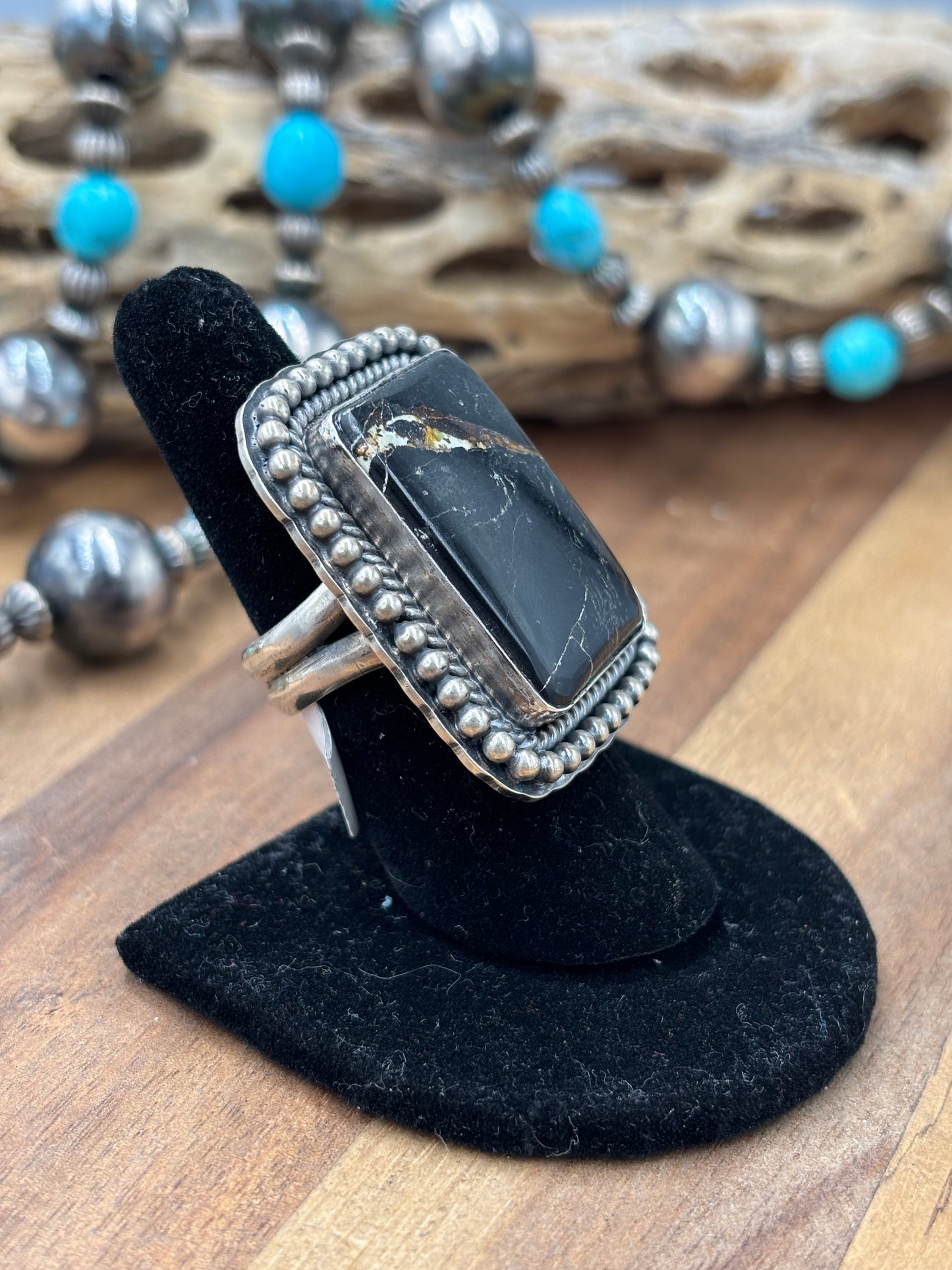 Blackjack #96-3 Adjustable Ring by Gilbert Platero, Navajo